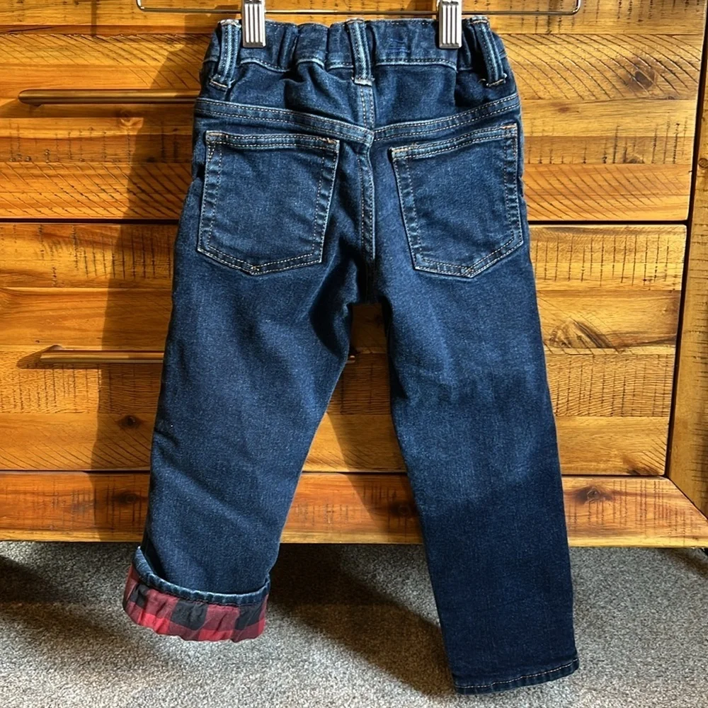 Gap Boys Toddler Plaid Lined Straight Jeans